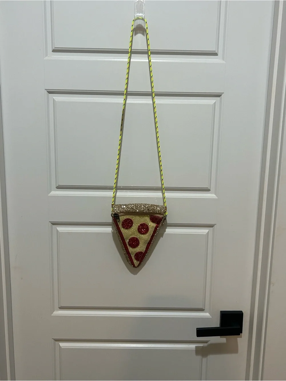 Crewcuts Glitter Pizza Slice Crossbody Bag - Red, Yellow, Gold